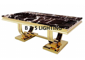 CT2001G 52 X 28 X 17.2 - GOLD STAINLESS STEEL + MARBLE  COFFEE TABLE - 210000007467