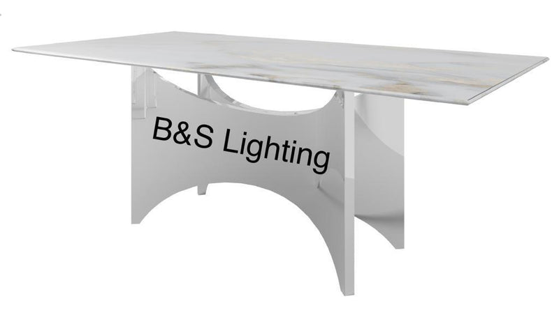 CT2002C 51 X 27 X 16 CHROME STAINLESS STEEL + MARBLE COFFEE TABLE - 210000007345