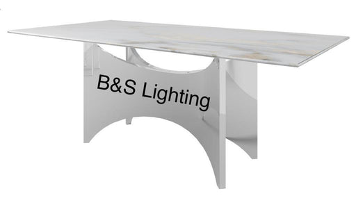 CT2002C 51 X 27 X 16 CHROME STAINLESS STEEL + MARBLE COFFEE TABLE - 210000007345