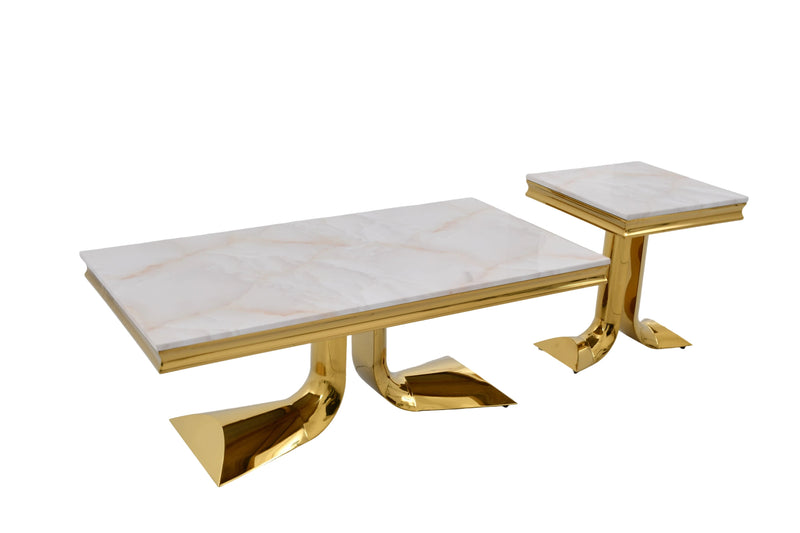 CT2003G 52X28X18 GOLD STAINLESS STEEL COFEE TABLE - 210000007824