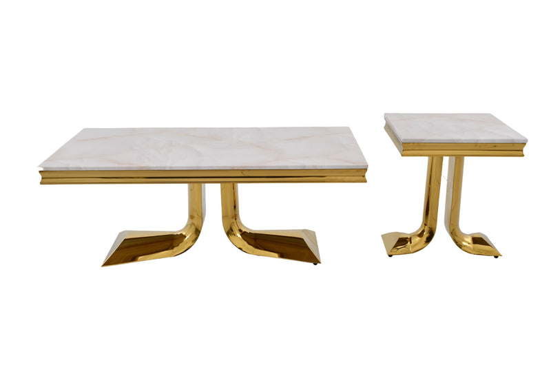 CT2003G 52X28X18 GOLD STAINLESS STEEL COFEE TABLE - 210000007824