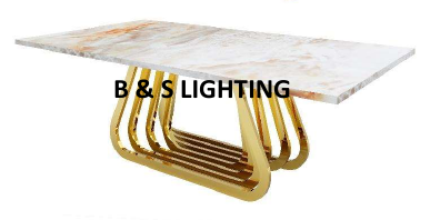 CT2005G 52 X 28 X 17.2 GOLD STAINLESS STEEL + MARBLE COFFEE TABLE - 210000007491