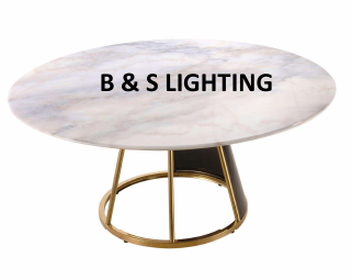 CT2007G 40 X 17 BLACK/GOLD IRON + MARBLE COFFEE TABLE - 210000007519