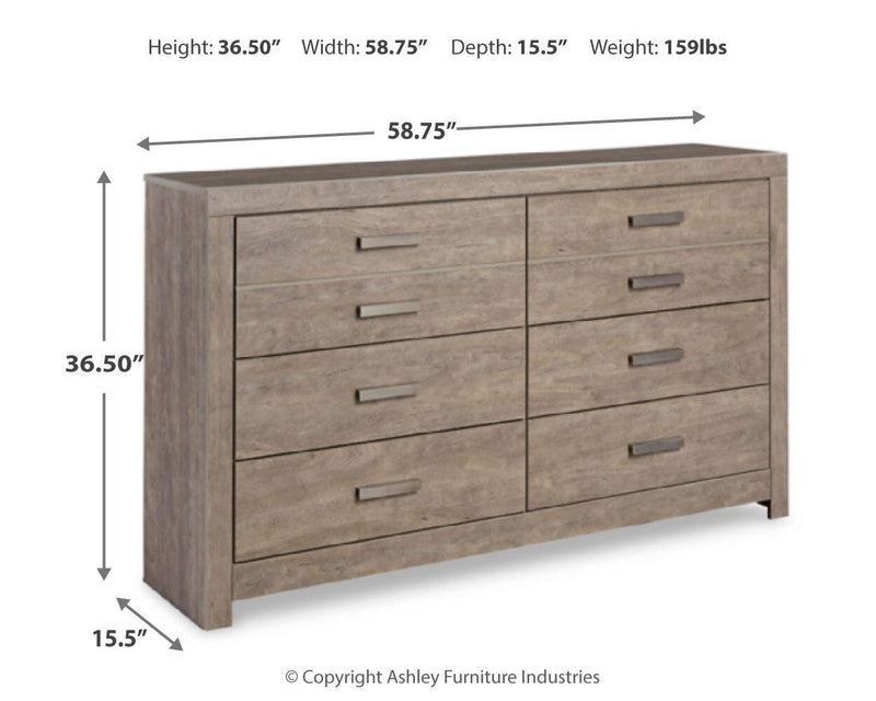 Culverbach Gray Full Panel Bed, Dresser and Chest - B070B32