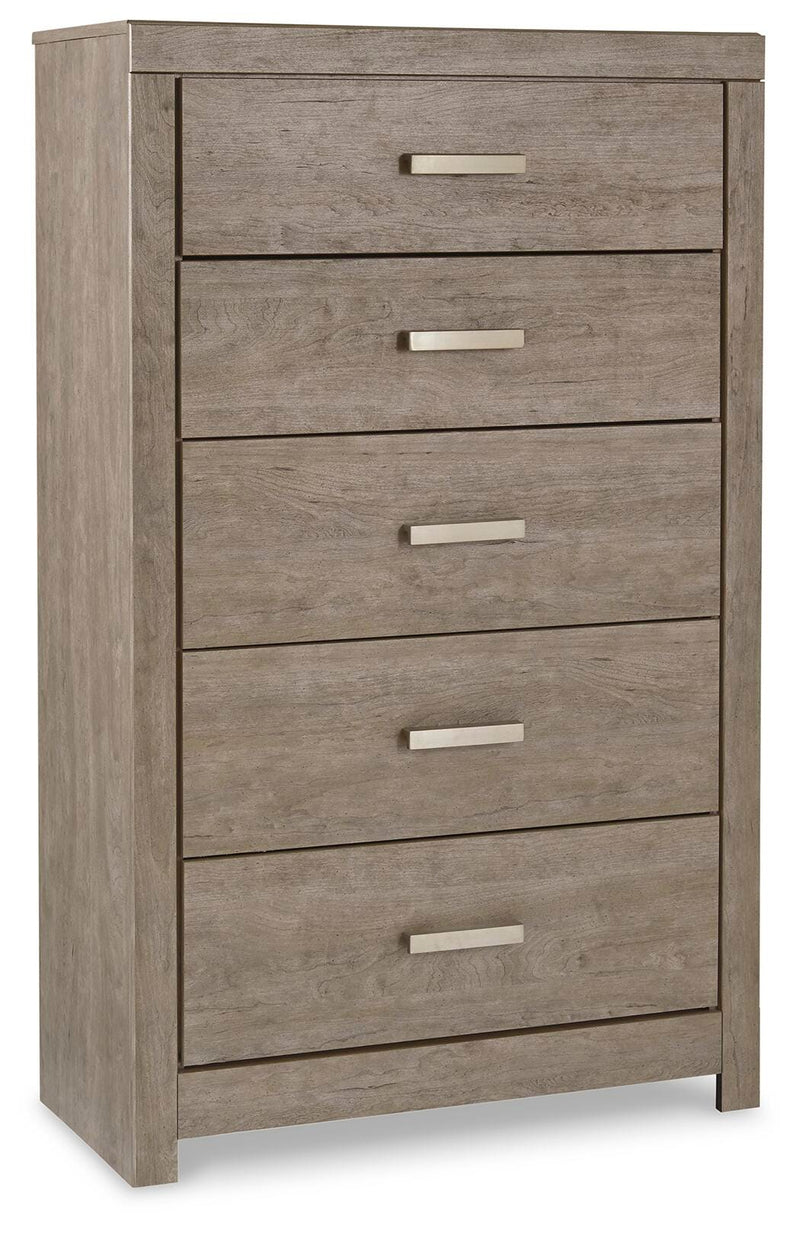 Culverbach Gray Full Panel Bed, Dresser, Chest and Nightstand - B070B18