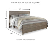 Culverbach King Panel Bed with Mirrored Dresser and 2 Nightstands in Gray - PKG011529
