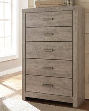 Culverbach King Panel Bed with Mirrored Dresser and 2 Nightstands in Gray - PKG011529