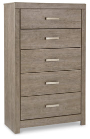 Culverbach King Panel Bed with Mirrored Dresser and 2 Nightstands in Gray - PKG011529