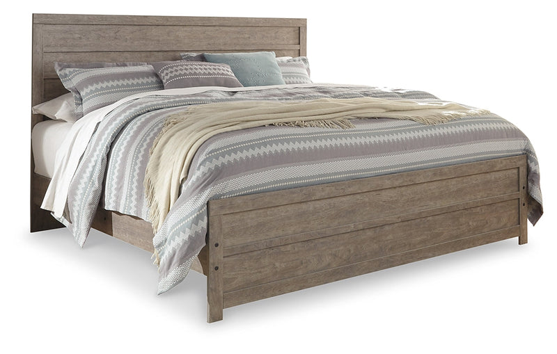 Culverbach King Panel Bed with Nightstand in Gray from Ashley - DMV Furniture