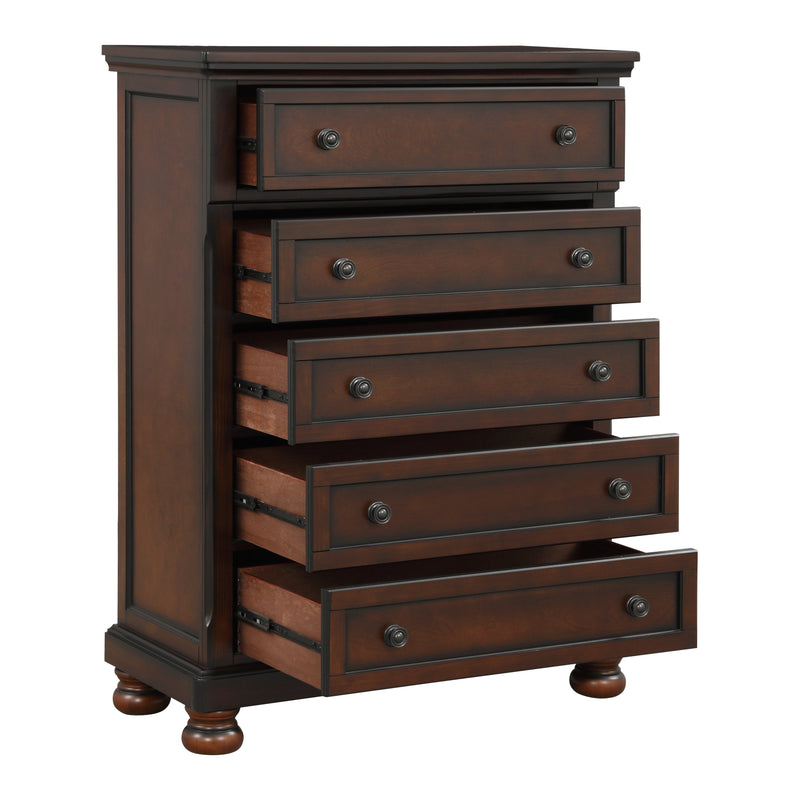 Cumberland Brown Cherry Sleigh Storage Platform Bedroom Set - DMV FurnitureBedroom Set