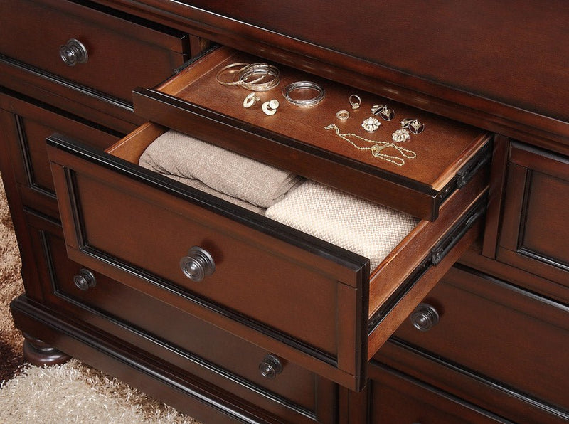 Cumberland Brown Cherry Sleigh Storage Platform Bedroom Set - DMV FurnitureBedroom Set