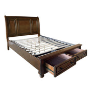 Cumberland Brown Cherry Sleigh Storage Platform Bedroom Set - DMV FurnitureBedroom Set