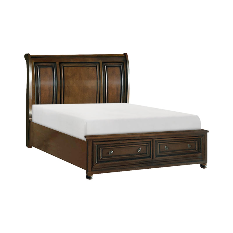 Cumberland Brown Cherry Sleigh Storage Platform Bedroom Set - DMV FurnitureBedroom Set