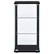 Cyclamen 3-shelf Clear Glass Curio Display Cabinet Black - 950179