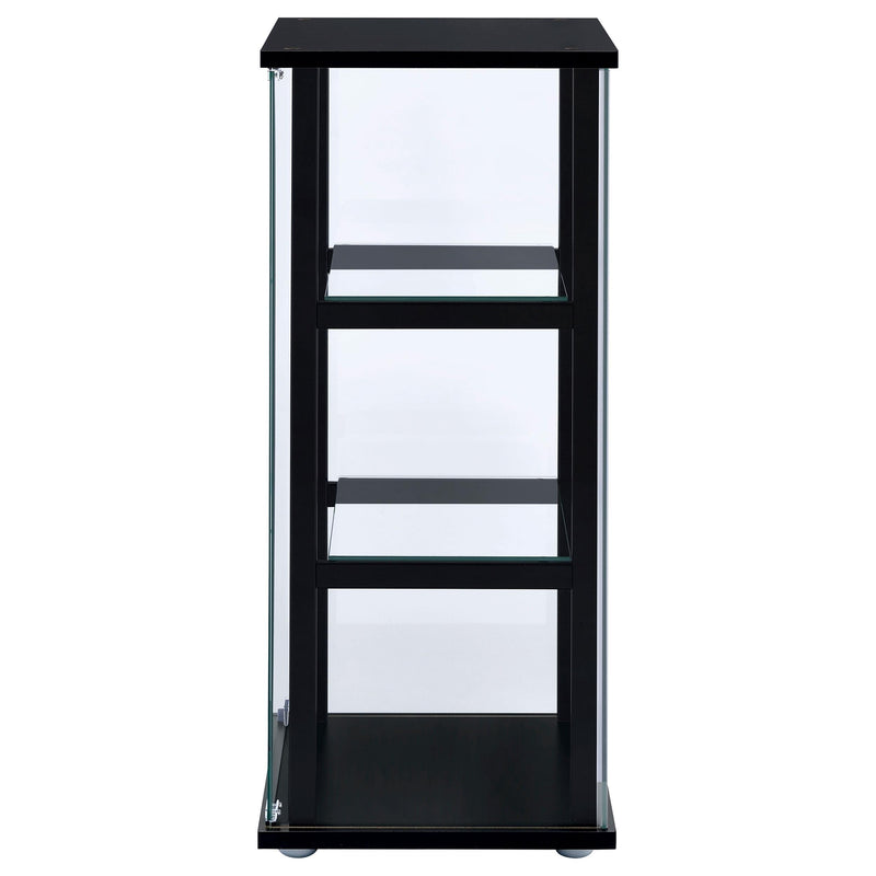 Cyclamen 3-shelf Clear Glass Curio Display Cabinet Black - 950179