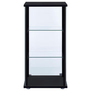 Cyclamen 3-shelf Clear Glass Curio Display Cabinet Black - 950179