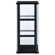 Cyclamen 3-shelf Clear Glass Curio Display Cabinet Black - 950179