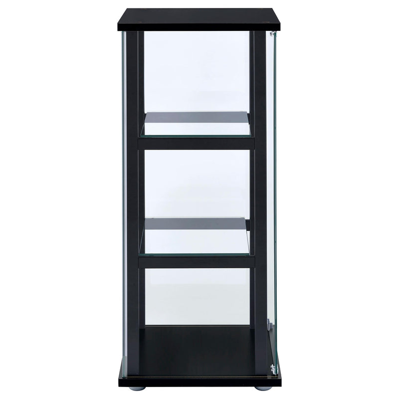 Cyclamen 3-shelf Clear Glass Curio Display Cabinet Black - 950179
