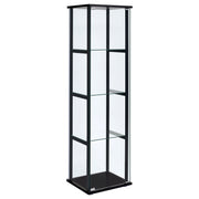 Cyclamen 4-shelf Clear Glass Curio Display Cabinet Black - 950171