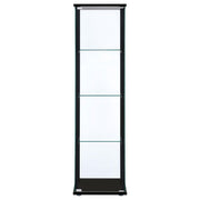 Cyclamen 4-shelf Clear Glass Curio Display Cabinet Black - 950171