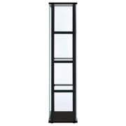 Cyclamen 4-shelf Clear Glass Curio Display Cabinet Black - 950171