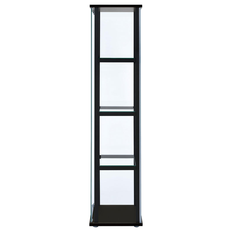 Cyclamen 4-shelf Clear Glass Curio Display Cabinet Black - 950171