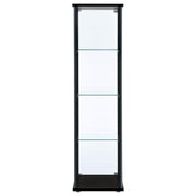 Cyclamen 4-shelf Clear Glass Curio Display Cabinet Black - 950171