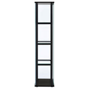 Cyclamen 4-shelf Clear Glass Curio Display Cabinet Black - 950171