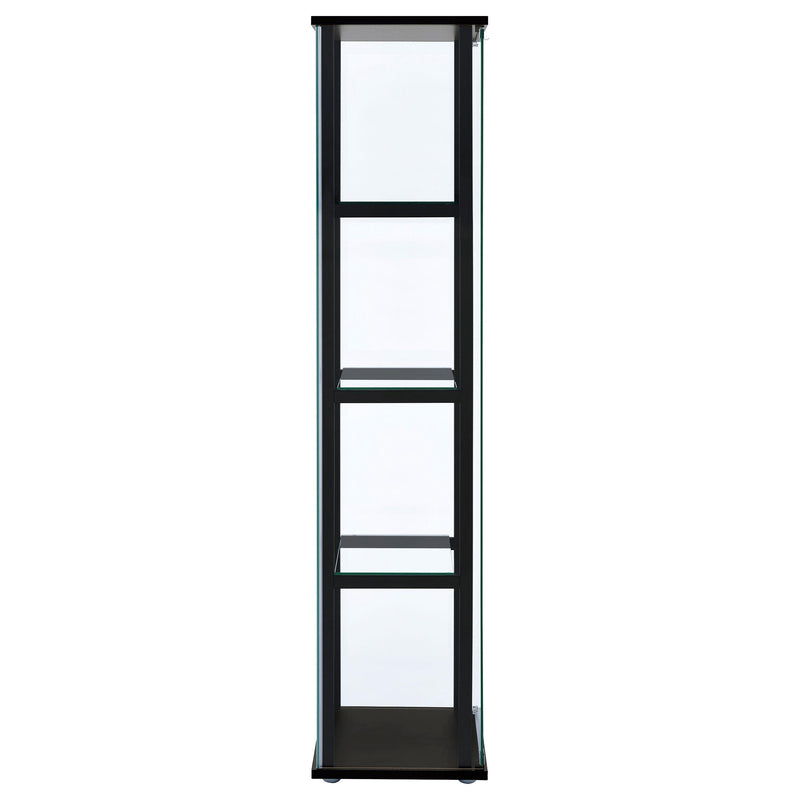 Cyclamen 4-shelf Clear Glass Curio Display Cabinet Black - 950171
