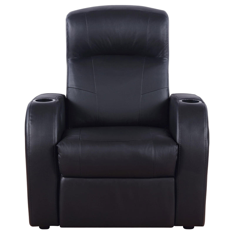 Cyrus Upholstered Track Arm Recliner Black - 600001