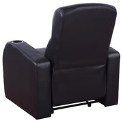Cyrus Upholstered Track Arm Recliner Black - 600001