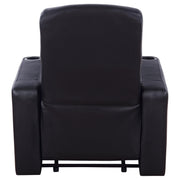 Cyrus Upholstered Track Arm Recliner Black - 600001