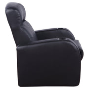 Cyrus Upholstered Track Arm Recliner Black - 600001