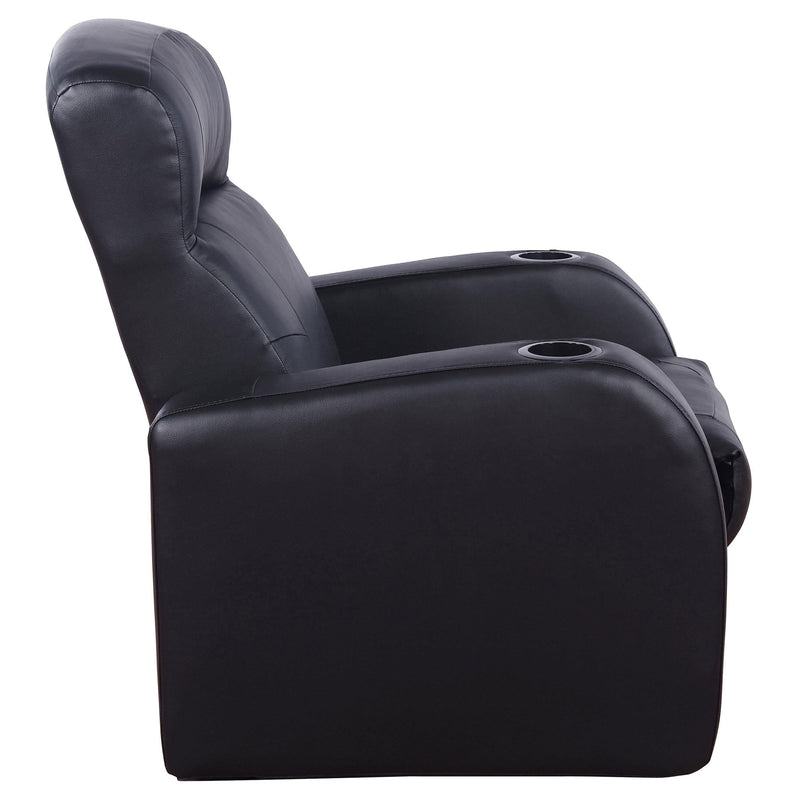 Cyrus Upholstered Track Arm Recliner Black - 600001