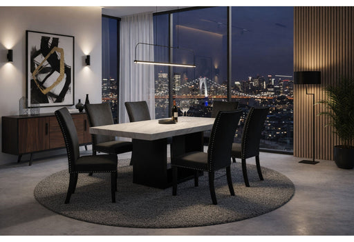 D02 Dining Table + 8 D03 Black Dining Chairs - D02DT+D03DC-BLK 9PC