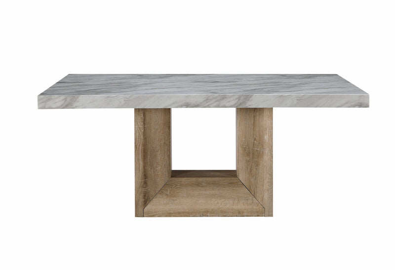 D02 Natural Dining Table + 4 D8683 Dining Chairs - D02DT-NATURAL+D8683DC-BEIGE