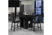 D04 Black Bar Table + 6 D04bs - D04BT-BLK+D04BS-BLK 7PC