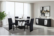 D12 Bar Table And 6 Bar Stools - D12BT+D12BS-BLK 7 PC