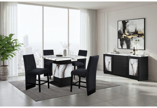 D12 Bar Table And 6 Bar Stools - D12BT+D12BS-BLK 7 PC