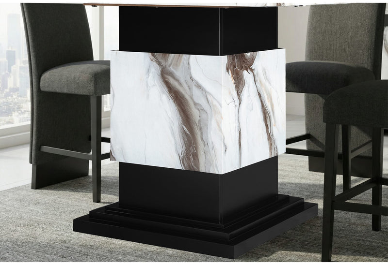 D12 Bar Table And 6 Bar Stools - D12BT+D12BS-BLK 7 PC