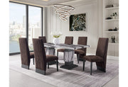 D12 Dining Table And 6 D12 Brown Dining Chairs - D12DT+D12DC-BRN 7PC