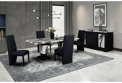 D12 Dining Table And 8 D12 Black Dining Chairs - D12DT+D12DC-N 9PC
