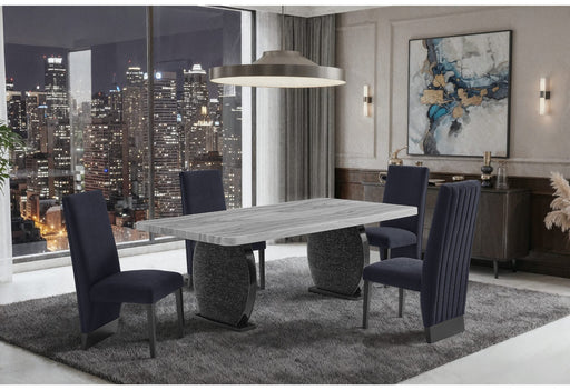 D2502 Dining Table And 6 D12 Black Dining Chair - D2502DT+D12DC-BLK 7PC