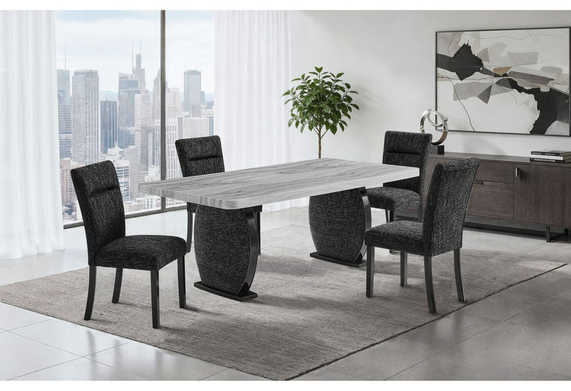D2502 Dining Table And 6 Dining Chairs - D2502DT+D2502DC-BLK 7PC