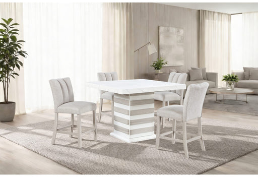 D2507 Bar Table With 4 D06 Bar Stools Beige - D2507BT+4 D06BS-BEIGE