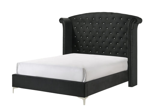 Crown Mark Furniture Lucinda Queen Upholstered Panel Bed in Black B9265-Q image
