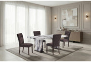 D8212 Dining Table With 6 D8212 Dining Chairs Brown - D8212DT+D8212DC-BRWN 7 PC