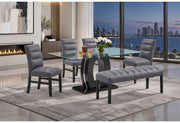 D895 Dining Table With 4 D895 Dining Chairs - D895DT+D895DC-GREY