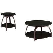 Dacre 2-piece Round Coffee and End Table Set Dark Charcoal - 722208-S2
