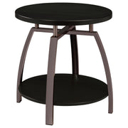 Dacre 2-piece Round Coffee and End Table Set Dark Charcoal - 722208-S2